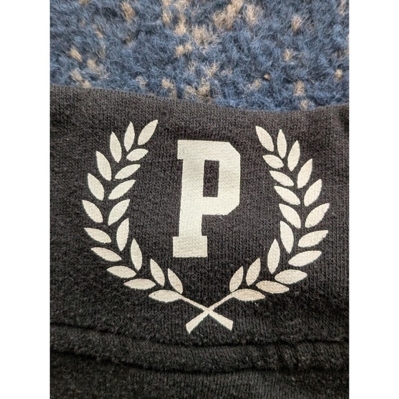 PINK Victoria's Secret Logo Quarter Zip Gray Sweatshirt Front Pocket Y2K Size XS - Picture 7 of 9